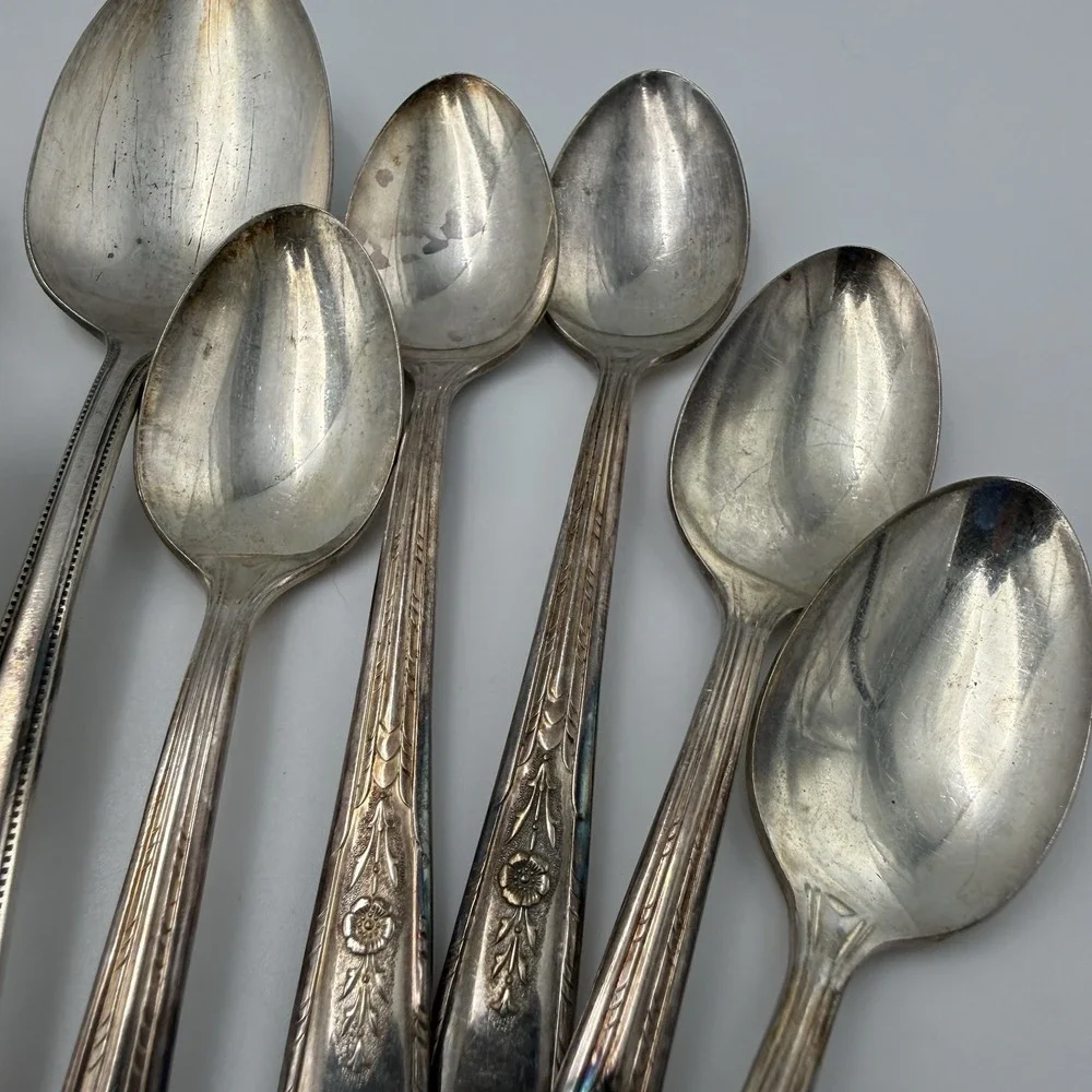 Vtg Silver Plated Flatware Mixed Lot Antique Crosby Oneida Rogers Panama Fork